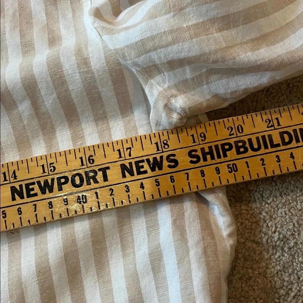 J. Crew Tan Striped Linen Shirt Size Small